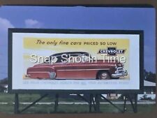 Chevy 1952 Red & Black Coupe on billboard advertising 35 mm slide picture