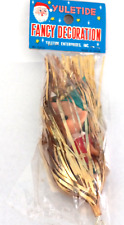 NOS in package Vintage Pixie Elf Tinsel Ornament Gold Red Green Christmas Japan picture