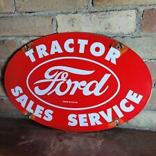 VINTAGE OLD DATED 1959 FORD TRACTOR PORCELAIN SIGN FARM EQUIPMENT  16 1/2