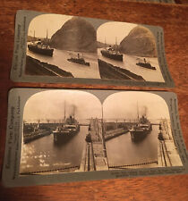 1915 Panama Canal First Excursion Stereo view card keystone picture