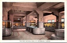 Postcard Interior of The First National Bank in St. Petersburg, Florida picture
