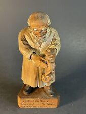 Vintage German Wood Carved Obstetrician “ Wake Up My Little Guy” 5” picture
