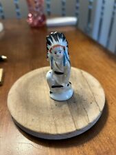 Vintage Porcelain Little Indian Chief Figurine With Headdress - Made Japan. picture