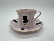 H&C Pink Porcelain Teacup & Saucer Czechoslovakia Mozart Silhouette 2244 Rare picture