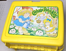 Vintage 1983 Cabbage Patch Kids Yellow Lunchbox w Thermos - EXCELLENT condition picture