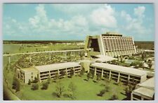 ARIEAL VIEW OF THE CONTEMPORARY RESORT, DISNEY WORLD ORLANDO FLORIDA POSTCARD picture