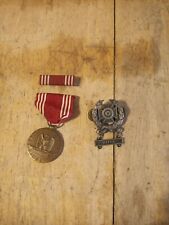 WWll US Army Good Conduct Metal & Bar + Expert Marksmanship Rifle Pin picture
