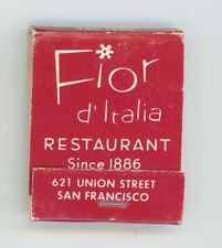 Fior D'Italia Restaurant 621 Union St. San Francisco Red Antique Matchbook D-6 picture
