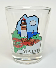 Maine Shotglass Lobster Lighthouse Pine Tree New England Acadia picture