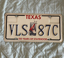 Vintage 1996 Texas License Plate -  150 Years Of Statehood.  Tag # VLS 87C picture