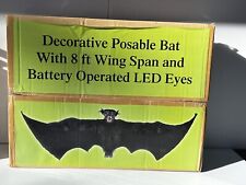 Vintage Costco Halloween Decorative Posable Bat w/ 8 ft Wing Span LED Eyes NIP picture