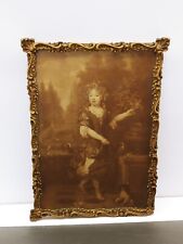 Antique Ornate Wood & Gesso Framed Photograph Of A Painting 16x12 G. Busse NYC picture