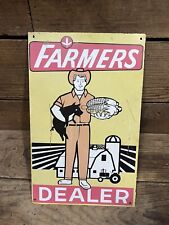 Vintage Farmers Dealer Seed Sign Farm Tractor Corn Pigs Hog Cattle Dairy Cow picture