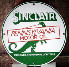 SINCLAIR MOTOR OIL 100 MILLION YEARS PORCELAIN COLLECTIBLE, RUSTIC, ADVERTISING  picture