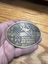 Reno 2017 Air Races National Championship Limited Edition Brass Belt Buckle NOS picture