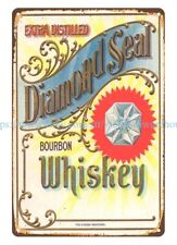 1890s Diamond Seal Whiskey metal tin sign  collectible wall decor picture