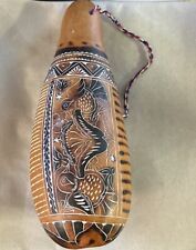 Vintage African Large Hand Carved & Painted Gourd picture