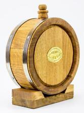 Oak Wooden Barrel Storage Holder Aging Wine Whiskey Spirits Cask Jar w/ Stand 1L picture