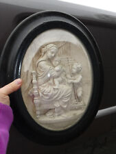Antique L Fontana signed carved Madonna chair napoleon III plaque rare picture