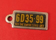 VINTAGE MINIATURE LICENSE PLATE 1954 NEW YORK KEY FOB PENDANT CHARM DISABLED VET picture