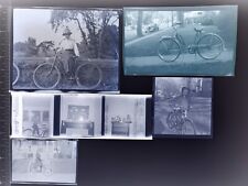 Vintage Photo Negative Lot 1910s - 1950s People with Bicycles Riding Bikes picture