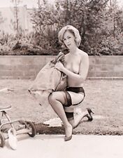 Vintage 1960s Blonde Nude Model With Garter Stockings &. Tricycle Negative picture