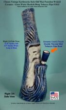 Classic Vintage Earthworks Old Man Wizzard Blue Ceramic Tobacco Bong Water Pipe picture