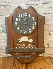 Vintage ELGIN Quartz Wood Wall Clock Habersham Country Collection Wool Mill 14” picture