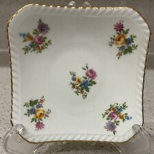 Vintage Royal Adderley Floral Square Bone China Trinket Dish  4” Made In England picture