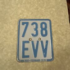 1994 Germany Moped License Plate🇩🇪 Huk Verband German Scooter 🛵 Tag 738 EVV picture