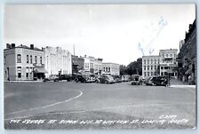Ripon WI Postcard RPPC Photo The Square At Watson St. Looking North c1940's picture