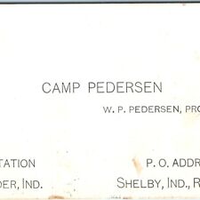 c1920s Shelby IN Camp Pedersen Hunting Advertising Train Schedule Trade Card C43 picture