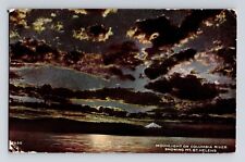 Antique Postcard Moonlight On Columbia River Mt St Helens 1915 Fair Cancel picture
