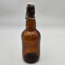 Vintage Grolsch Amber Glass Swing Top Bottle Porcelain Cap 9