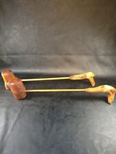 Primitive Long Handled BBQ Salt and Pepper Shakers Wood Handcrafted Unique RARE picture