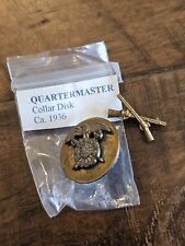 WWII US Army 1936 Issue Quartermaster Infantry Collar Disk L@@K picture