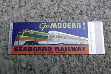 VINTAGE MATCHBOOK FLAT SEABOARD RAILWAY AIR CONDITIONED TRAINS SILVER METEOR ~NR picture