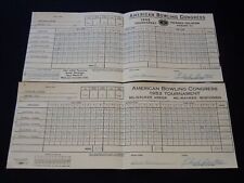 1952-1953 AMERICAN BOWLING CONGRESS SCORE SHEETS LOT OF 2 - MILWAUKEE WI- J 8035 picture