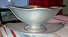 Vintage 1950's Guardian Service Hammered Aluminum Gravy Boat with Underplate picture