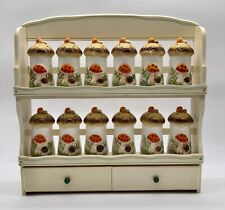 Merry Mushroom 12 Spice Shakers And Rack Complete Set Sears Roebuck 1970s Groovy picture