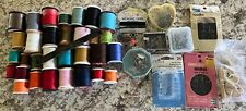 Mixed Lot Of Sewing Supplies Thread Pins Needles Bobbins Snaps Variety Colors picture