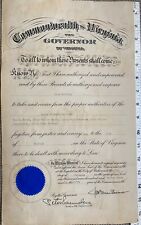 Extradition Virginia Document signed 1933 RARE picture