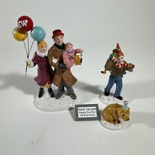 Dept 56 Snow Village Happy New Year Set Of 4 Pieces #56.55124 picture