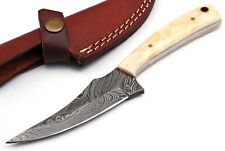Beautiful Damascus Steel Handmade Hunting Knife with Camel Bone Handle (WK1053)  picture