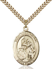 14K Gold Filled St Joan Of Arc Coast Guard Military Catholic Medal Necklace picture