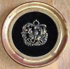 vintage 1950s Sir Lancelot King Arthur's Round Table metal emblem oval frame art picture