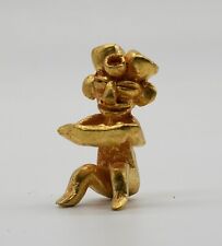 Original Colombian Gold Copper Tumbaga - Man Sitting with Bowl of Fruits picture
