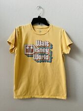 WALT DISNEY WORLD T-Shirt Size Medium Yellow Modern Retro Rainbow Disney Parks picture