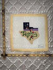 Vintage Needlepoint Christmas Texas Cowboy Bells Shaped ~9x9 picture