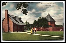Williamsburg VA Linen Postcard Magazine and Guard House Unposted  pc270 picture